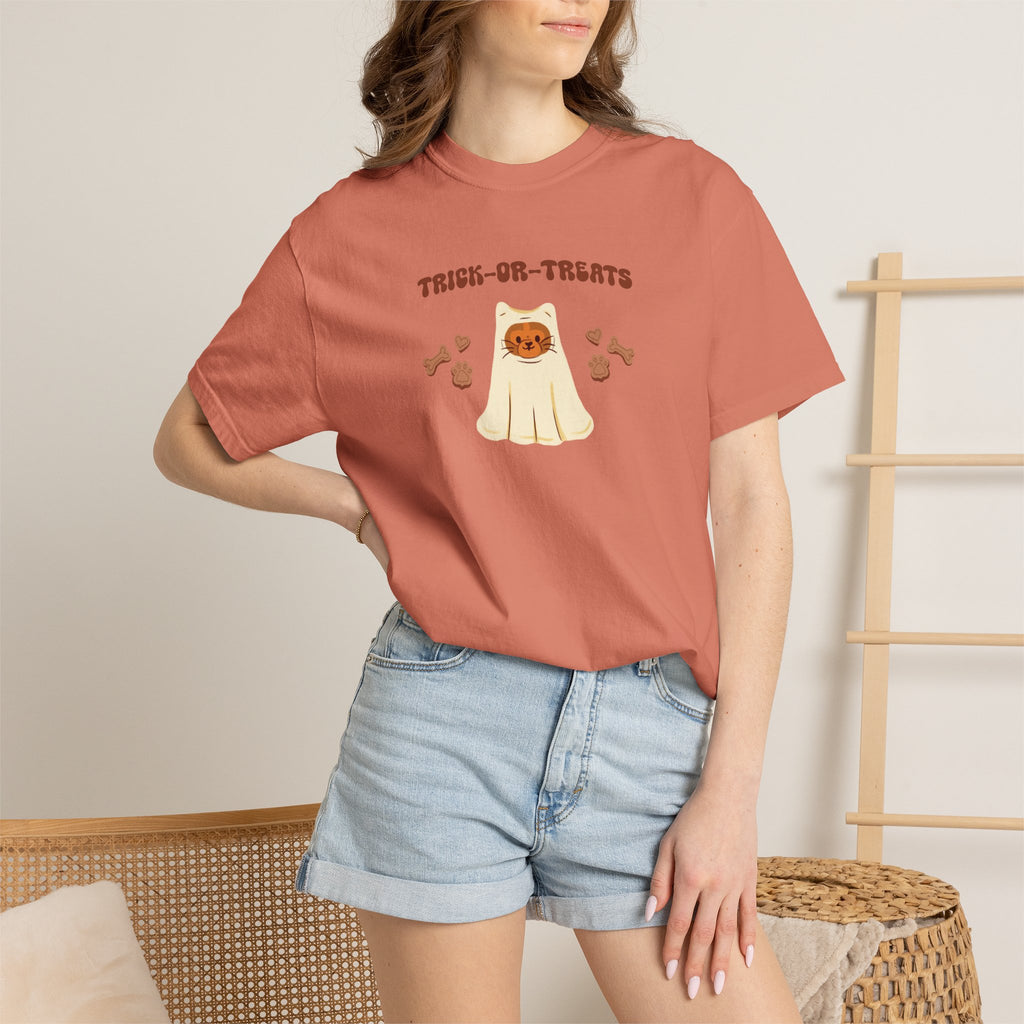 Trick-or-Treats Cute Funny Halloween Cat Lover Comfort Colors Garment-Dyed T-shirt