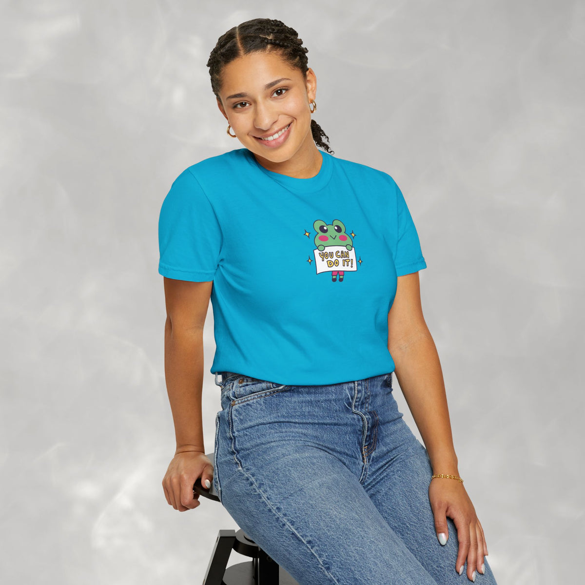 You Can Do It, Cute Motivational Frog Unisex Comfort Colors Tee for OT, PT, Speech Therapist