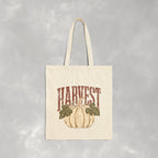 Autumn Harvest, White Pumpkin Retro, Double-Sided Cotton Canvas Tote Bag