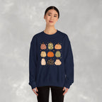 Whimsical Autumn Pumpkins Gildan Unisex Heavy Blend™ Crewneck Sweatshirt for Fall, Thanksgiving