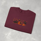 Cute Black Cats Playing in Autumn Leaves, Gildan Unisex Heavy Blend™ Crewneck Sweatshirt