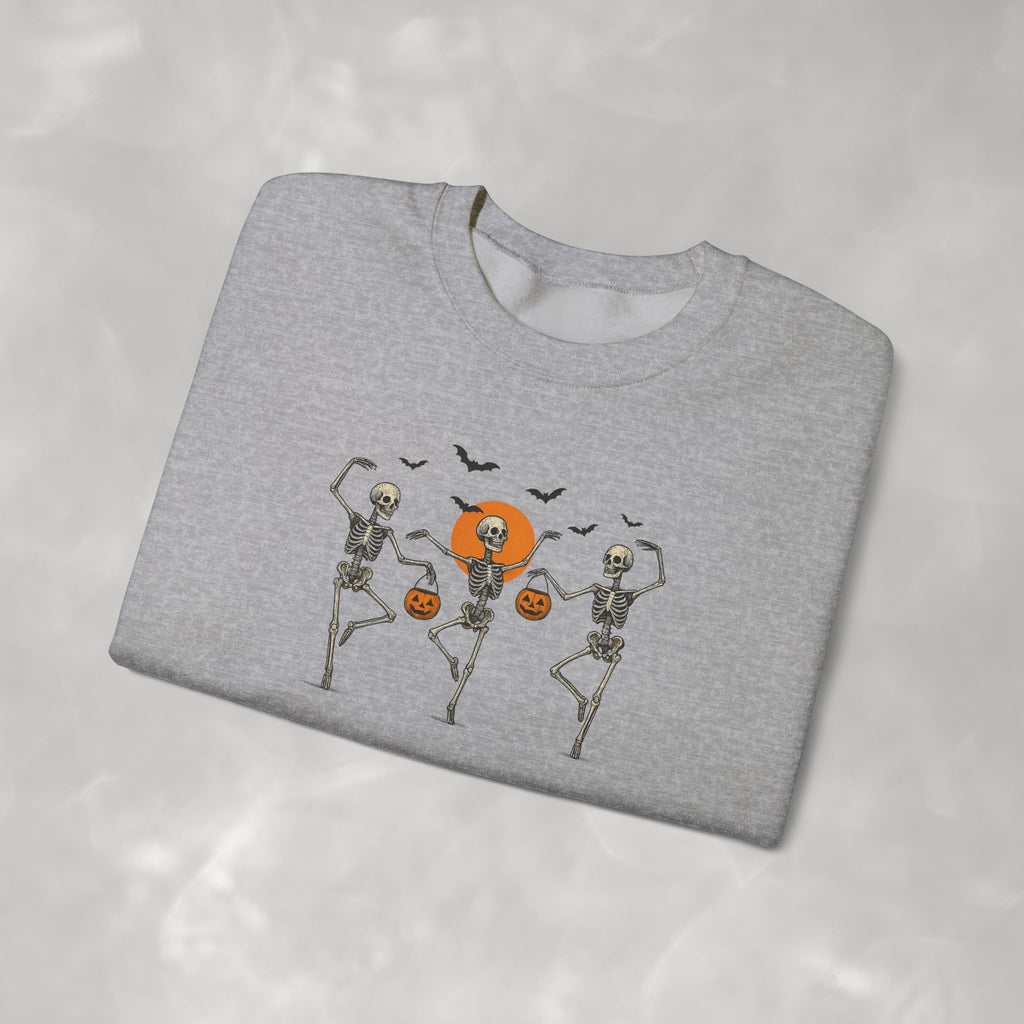 Dancing Skeletons, Cute Halloween Gildan Unisex Heavy Blend™ Crewneck Sweatshirt