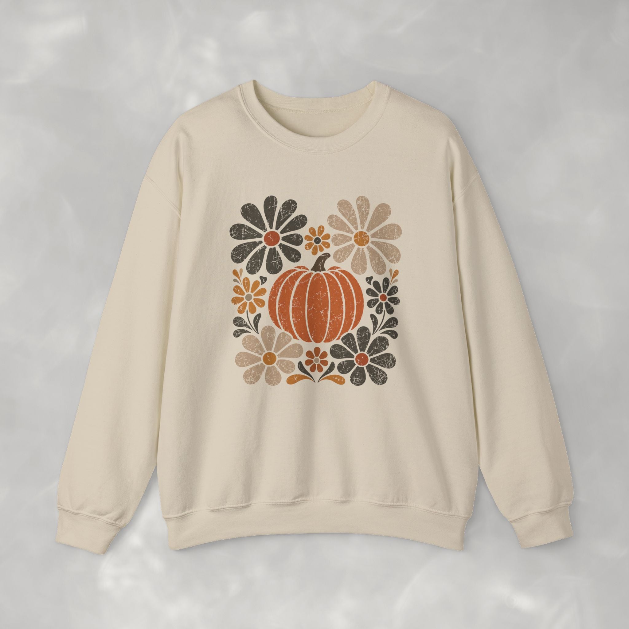 Retro Fall, Autumn Pumpkin Gildan Unisex Heavy Blend™ Crewneck Sweatshirt
