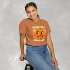 Happy Jack-O-Lantern, Striped Halloween Comfort Colors Unisex Garment-Dyed T-shirt