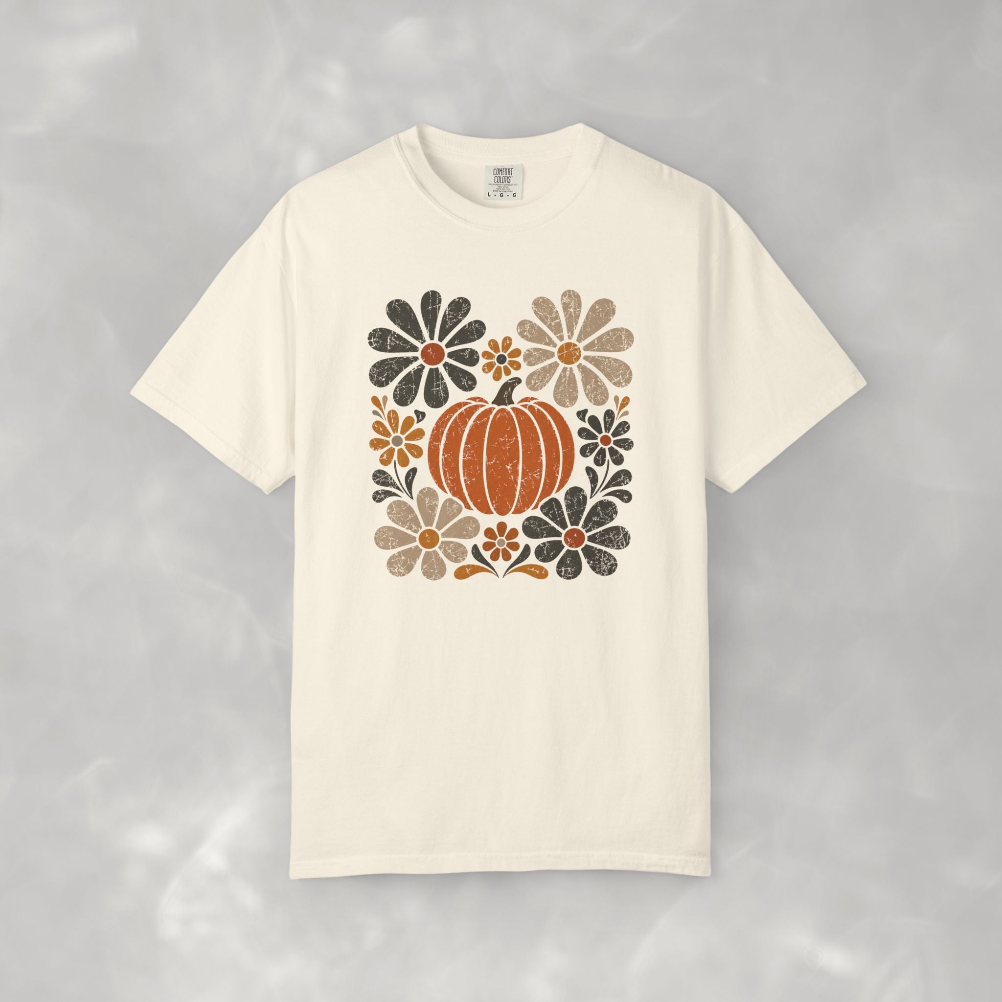 Retro Fall, Autumn Pumpkin Comfort Colors Tee