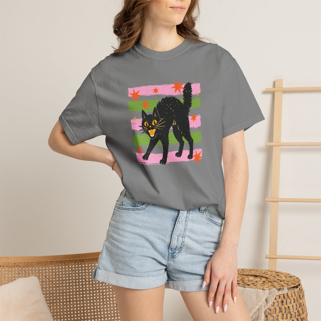Spooky, Cute Black Cat, Halloween Comfort Colors Tee Unisex