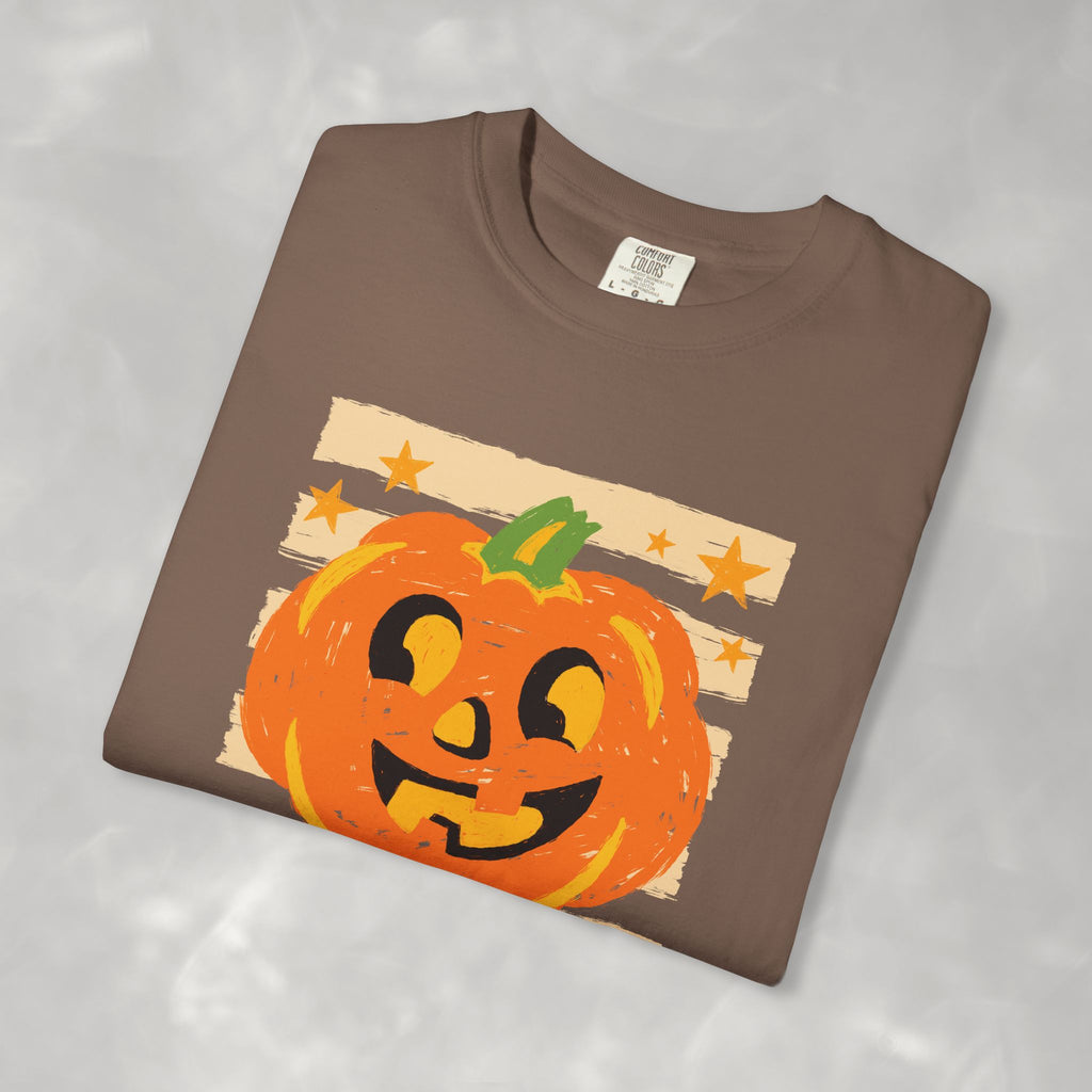 Happy Jack-O-Lantern, Striped Halloween Comfort Colors Unisex Garment-Dyed T-shirt