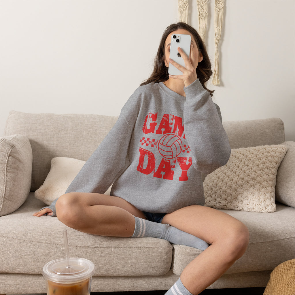 Retro Vintage Volleyball Game Day Gildan Unisex Heavy Blend™ Crewneck Sweatshirt