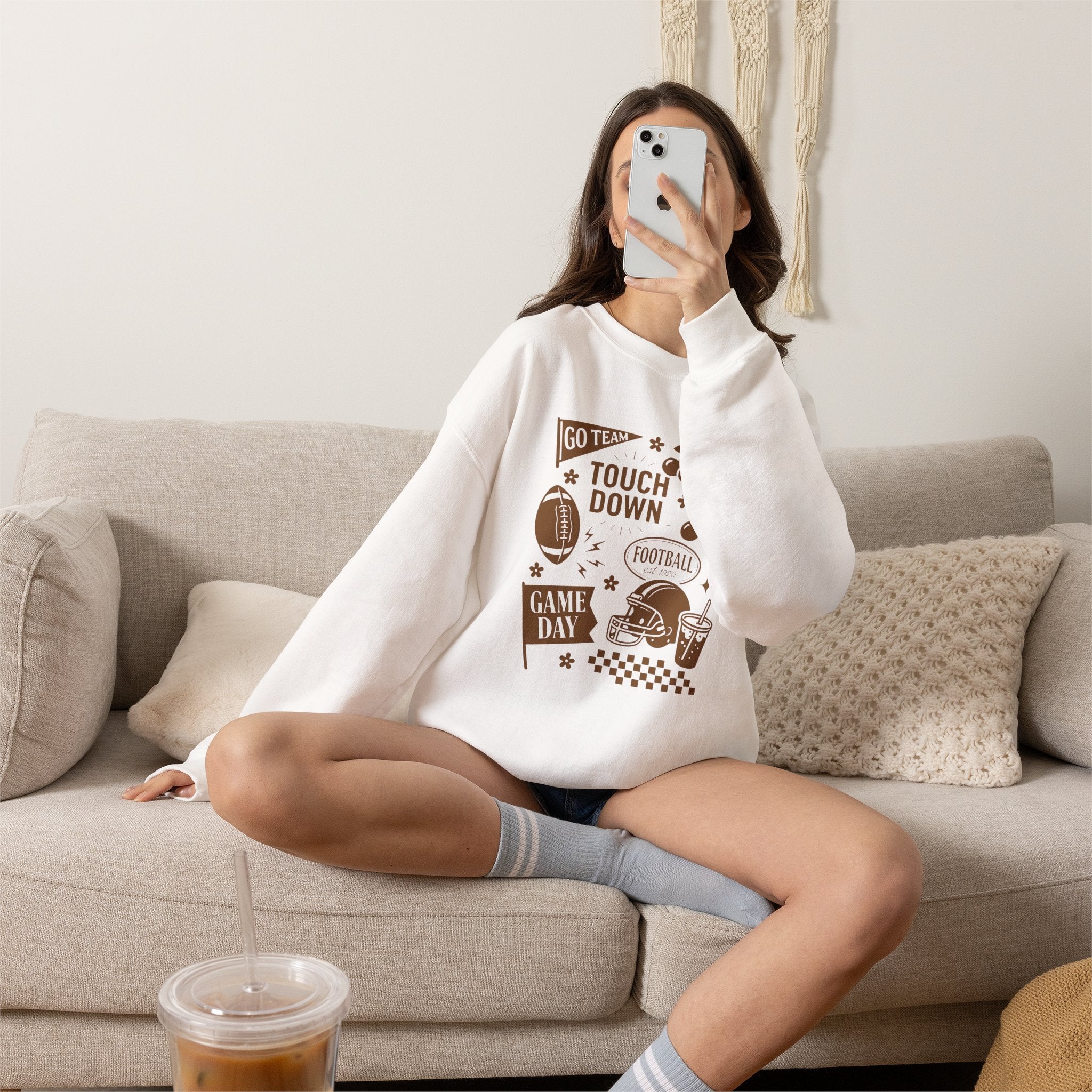 Football Preppy Game Day Gildan Unisex Heavy Blend™ Crewneck Sweatshirt