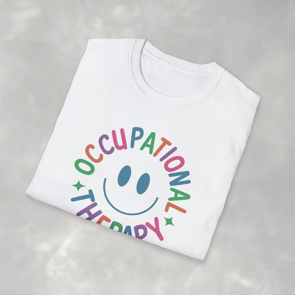 Occupational Therapy, Cute Playful Smile, OT, COTA Unisex Softstyle T-Shirt