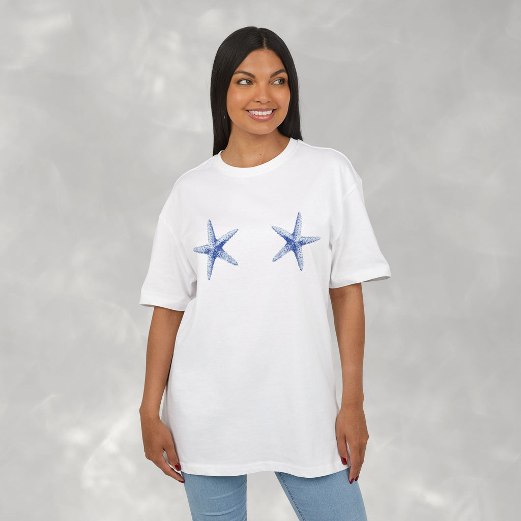 Star of the Show Oversized Tee, Summer Beach T-shirt for Women, Starfish
