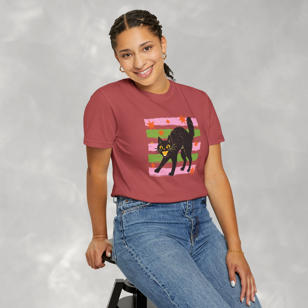 Spooky, Cute Black Cat, Halloween Comfort Colors Tee Unisex