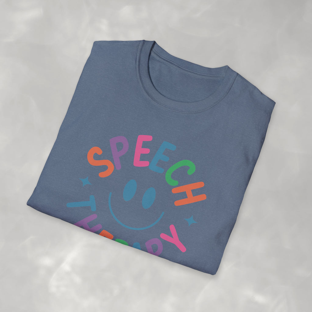 Speech Therapy, Cute Playful Smile, SLP, SLPA Gildan Unisex Softstyle T-Shirt