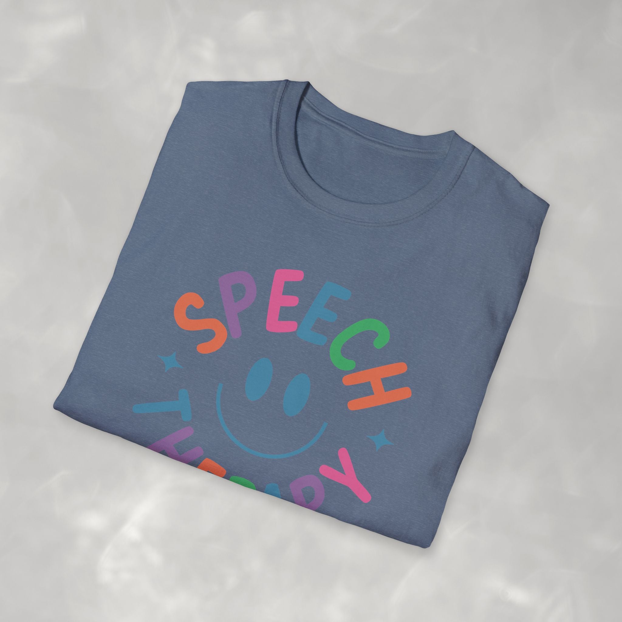 Speech Therapy, Cute Playful Smile, SLP, SLPA Gildan Unisex Softstyle T-Shirt
