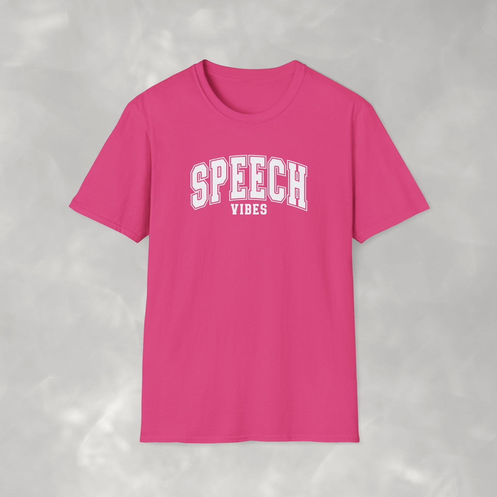 Speech Vibes Gildan Unisex Softstyle T-Shirt for SLP, SLPA, Speech Therapy