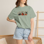 Cute Black Cats Playing in Autumn Leaves Comfort Colors Tee