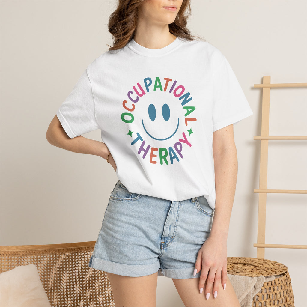 Occupational Therapy, Cute Playful Smile, OT, COTA Comfort Colors Tee