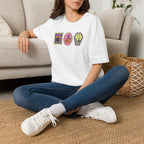 Cute Halloween Spooky Stamps with Cat, Jack-O-Lanter, Skeleton, Gildan Unisex Softstyle T-Shirt