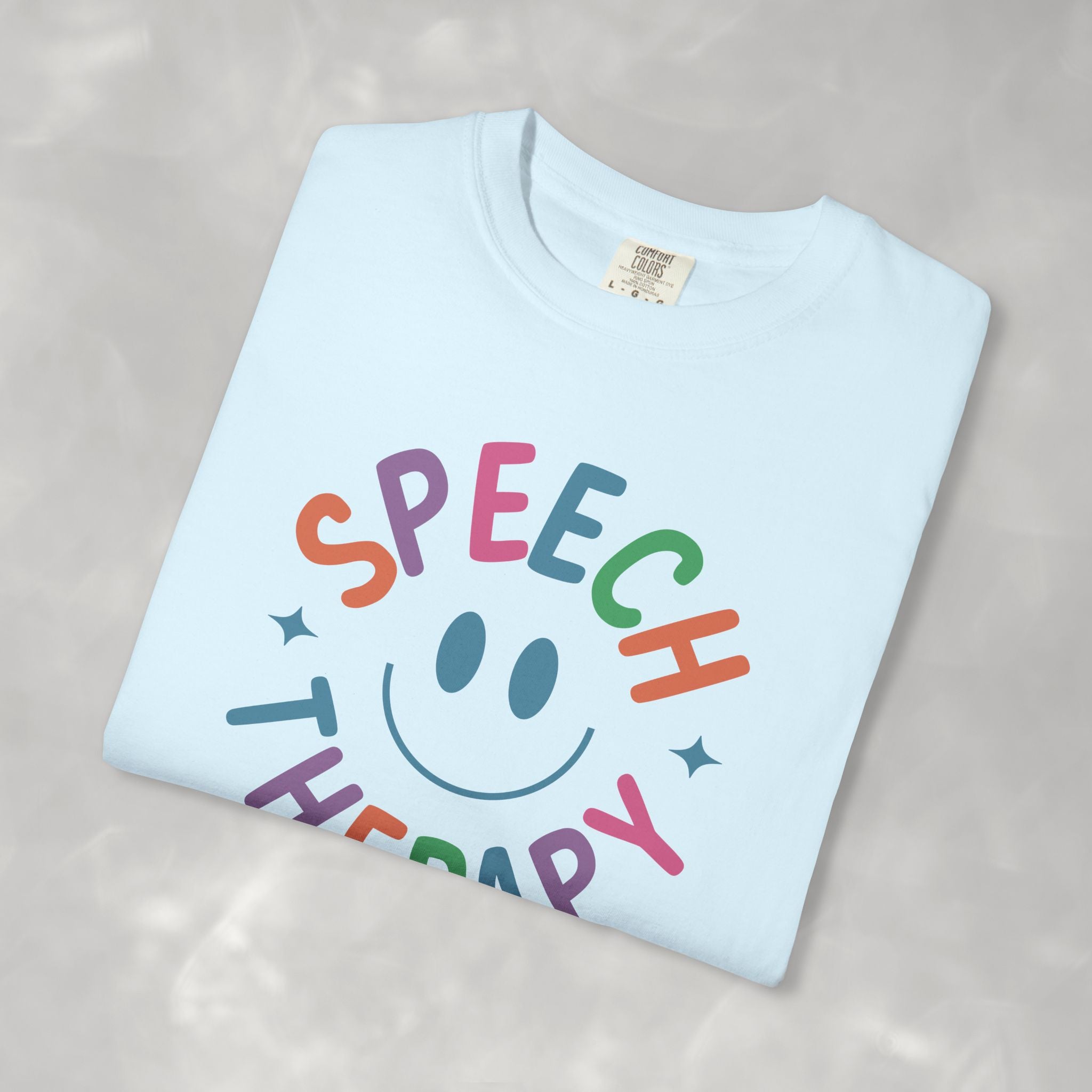 Speech Therapy, Cute Playful Smile, SLP, SLPA Comfort Colors Tee