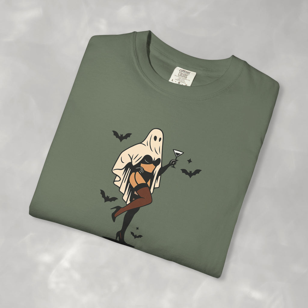 Spooky Retro Ghost Babe Unisex Comfort Colors Tee
