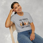 No Tricks Just Chicks, Funny Halloween Chickens in Costumes, Gildan Unisex Softstyle T-Shirt