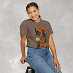 Spooky Black Cats and Jack-O-Lanterns, Unisex Comfort Colors Tee