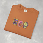 Cute Halloween Spooky Stamps with Cat, Jack-O-Lanter, Skeleton, Comfort Colors Tee