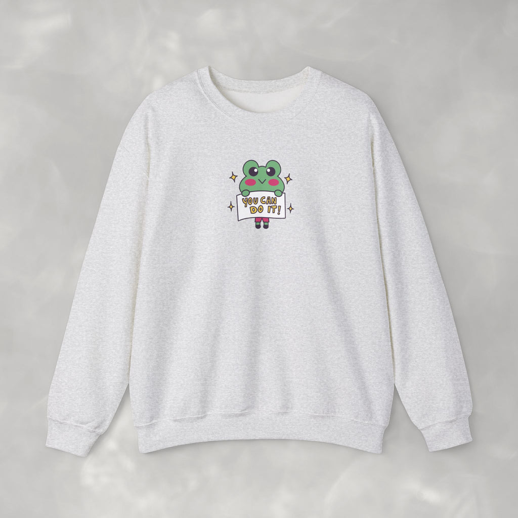 You Can Do It, Cute Motivational Frog Unisex Heavy Blend™ Crewneck Sweatshirt for OT, PT, Speech Therapist