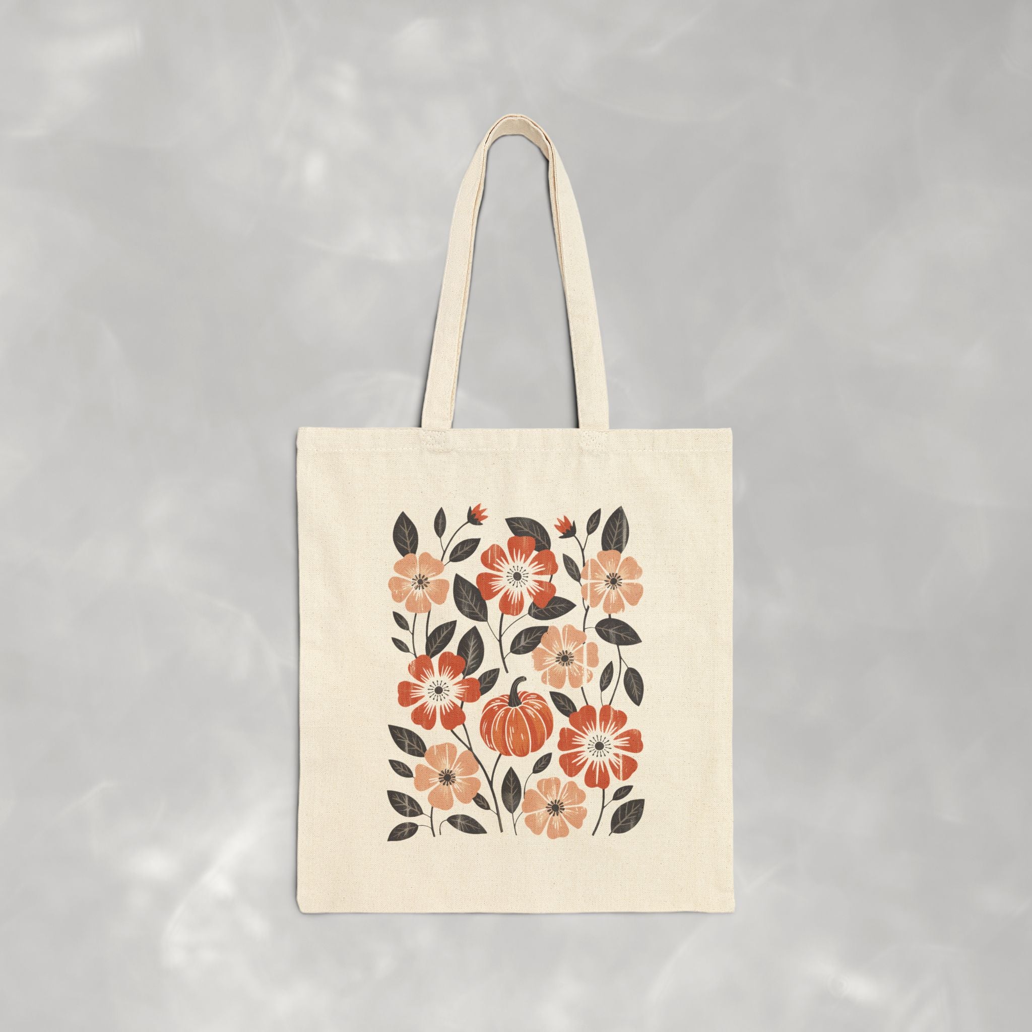 Vintage Autmn, Retro Fall Double-Sided Cotton Canvas Tote Bag