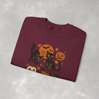 Spooky Black Cats and Jack-O-Lanterns, Gildan Unisex Heavy Blend™ Crewneck Sweatshirt