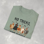 No Tricks Just Chicks, Funny Halloween Chickens in Costumes, Gildan Unisex Softstyle T-Shirt