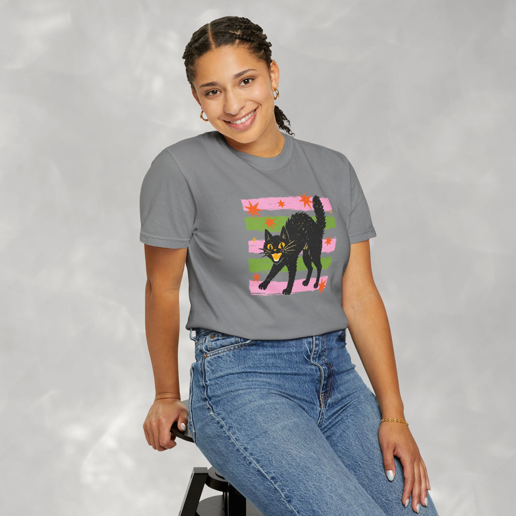 Spooky, Cute Black Cat, Halloween Comfort Colors Tee Unisex