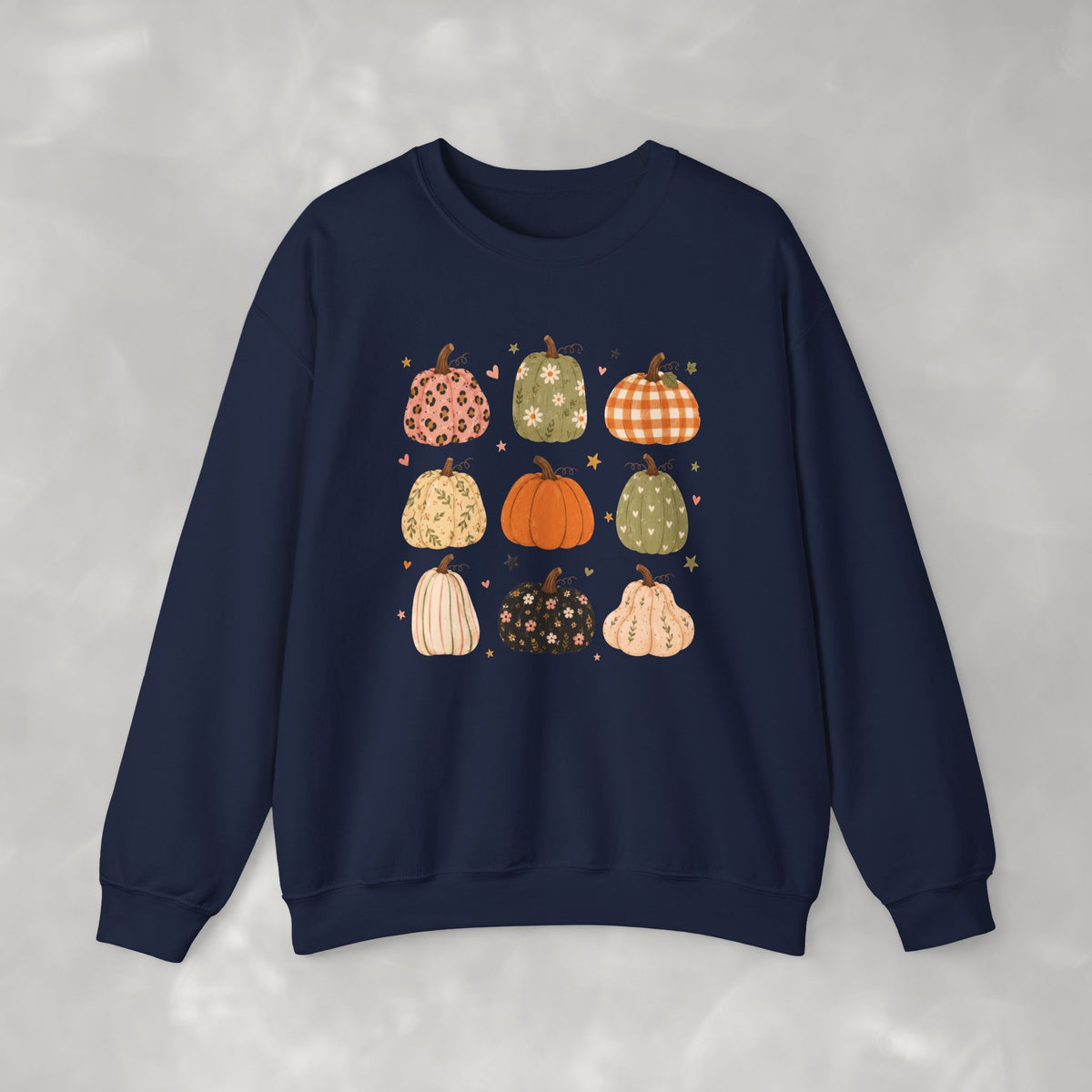 Whimsical Autumn Pumpkins Gildan Unisex Heavy Blend™ Crewneck Sweatshirt for Fall, Thanksgiving