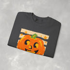 Happy Jack-O-Lantern, Striped Halloween Unisex Heavy Blend™ Crewneck Sweatshirt