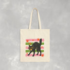 Spooky, Cute Black Cat, Halloween, Double-Sided Cotton Canvas Tote Bag