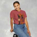 Spooky Black Cats and Jack-O-Lanterns, Unisex Comfort Colors Tee