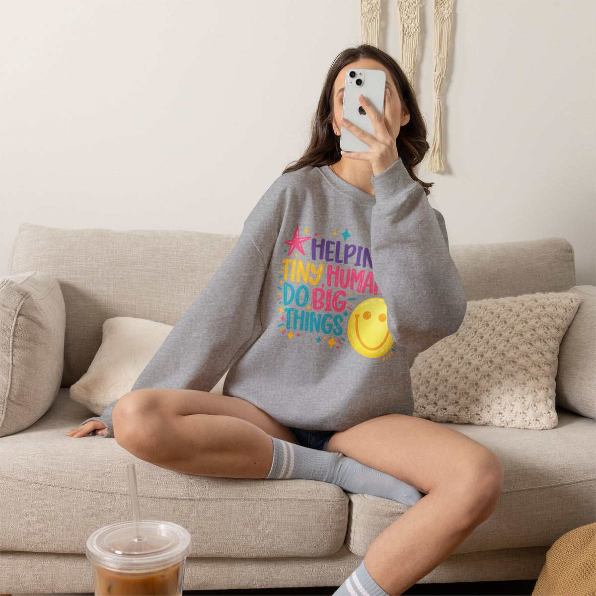 Helping Tiny Humans Do Big Things Gildan Unisex Heavy Blend™ Crewneck Sweatshirt