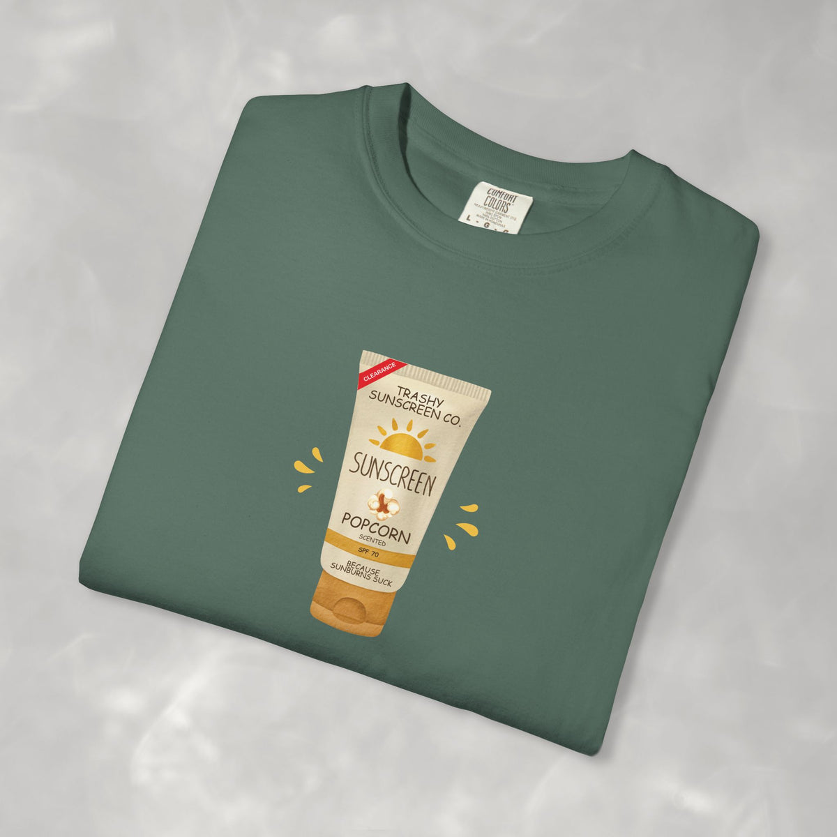 Popcorn Scented Sunscreen, Funny, Random Questionable Concepts Comfort Colors Tee