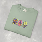 Cute Halloween Spooky Stamps with Cat, Jack-O-Lanter, Skeleton, Comfort Colors Tee