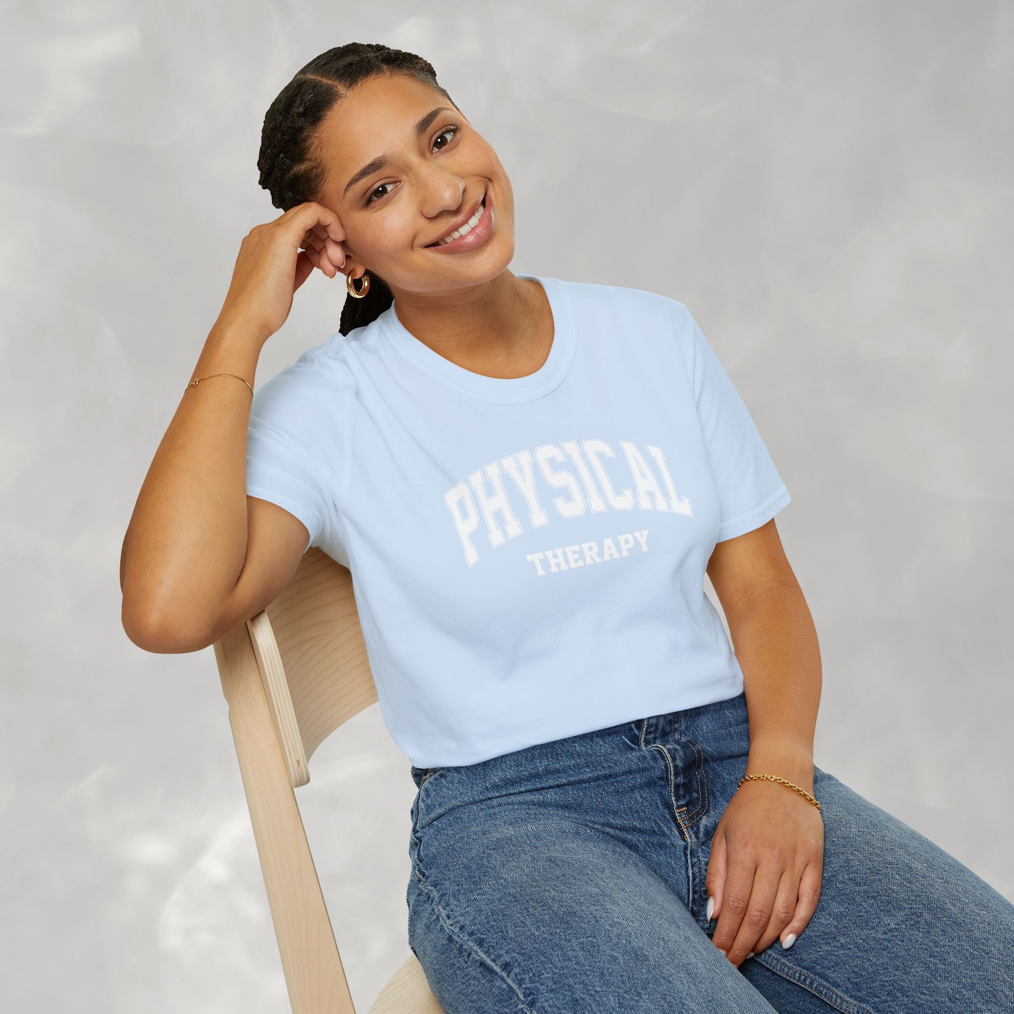 Physical Therapy, Therapist Varsity Style Gildan Unisex Softstyle T-Shirt