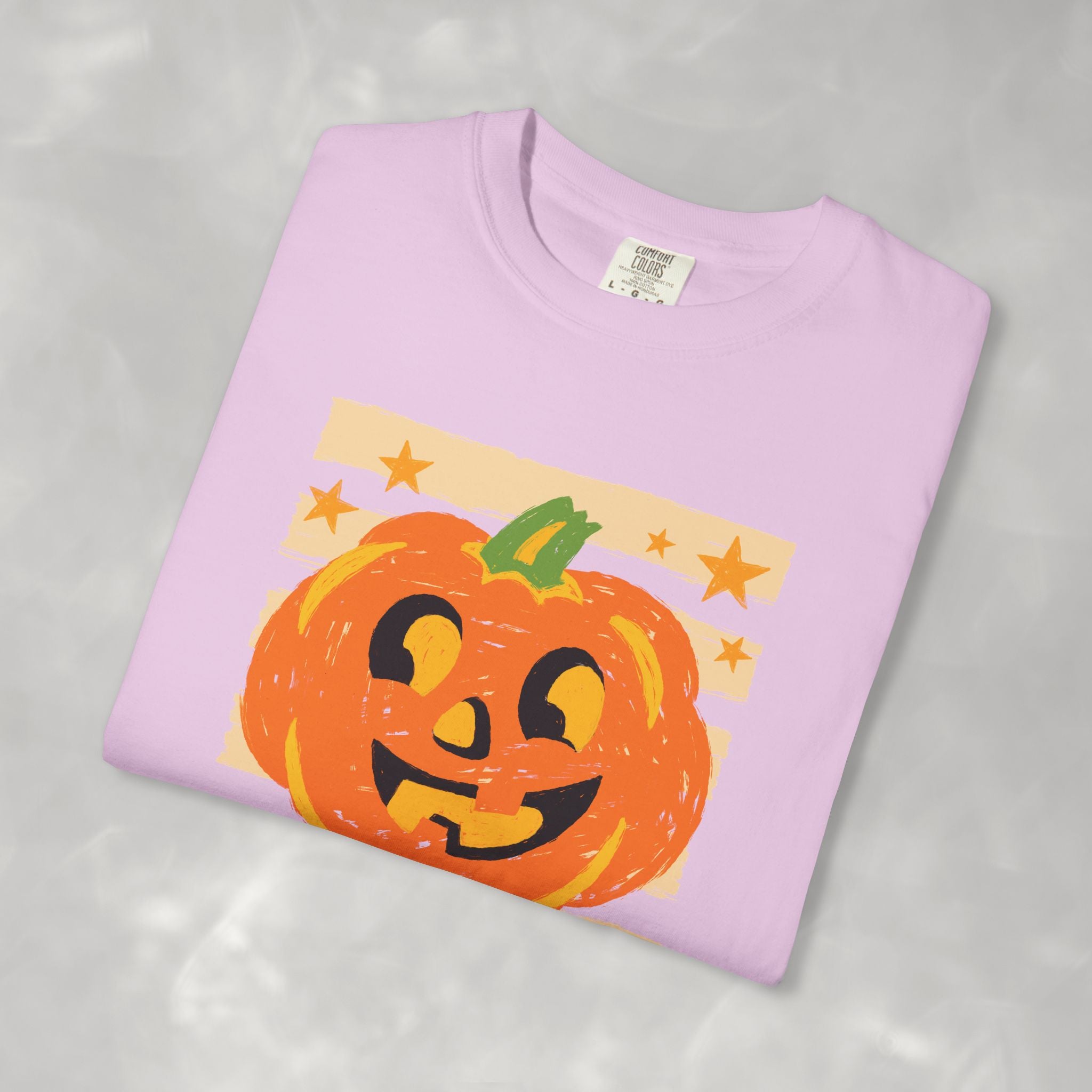 Happy Jack-O-Lantern, Striped Halloween Comfort Colors Unisex Garment-Dyed T-shirt