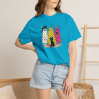 Preppy, Girly, Cute Halloween Ghosts with Cats, Comfort Colors Tee