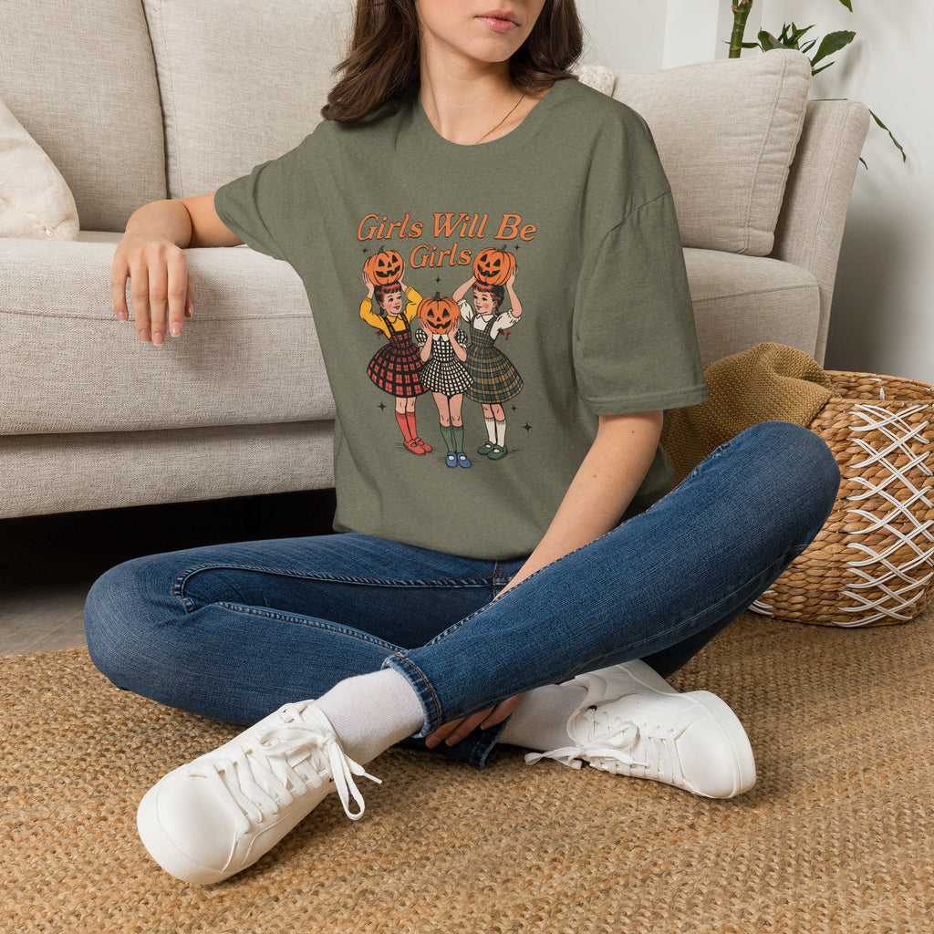 Girls Will Be Girls, Funny Vintage Retro Halloween Gildan Unisex Softstyle T-Shirt