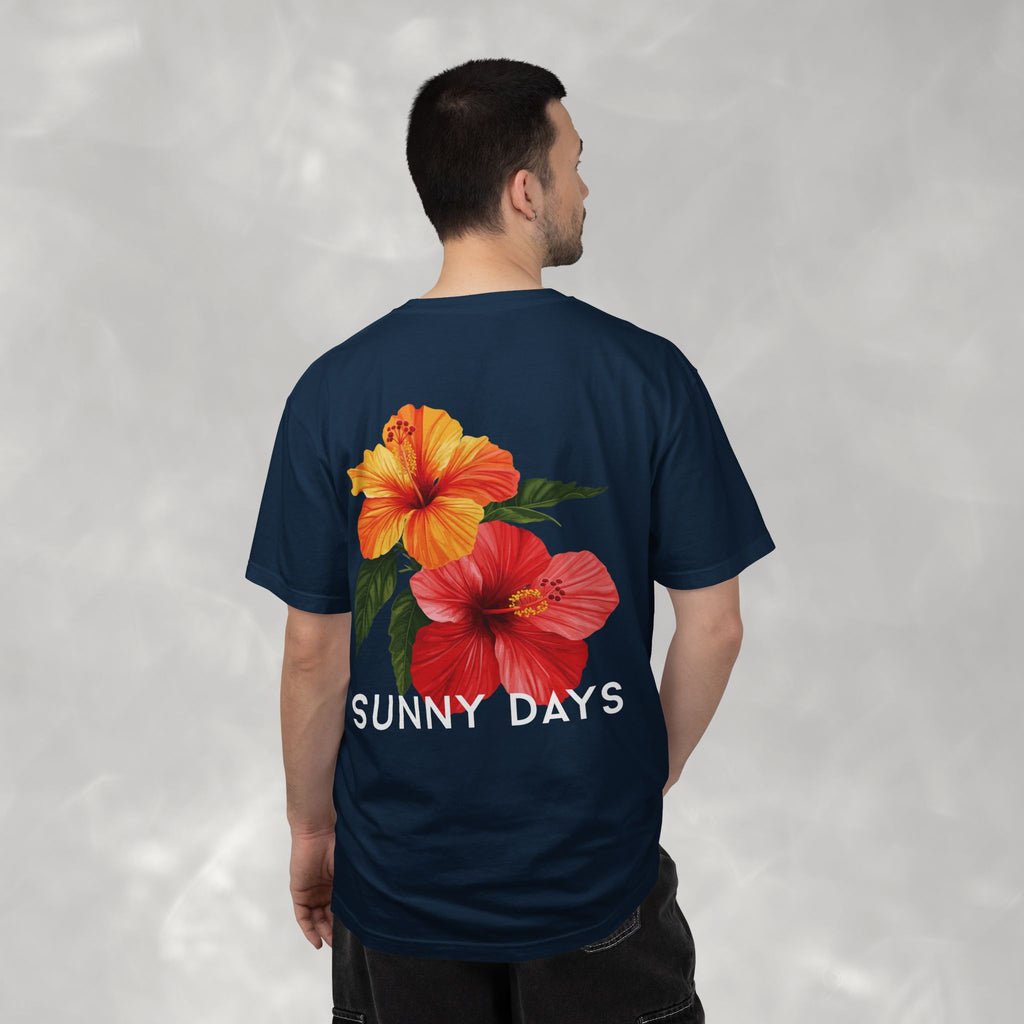 Sunny Days Hibiscus Unisex CC Tee, Summer Comfort Colors T-shirt for Men and Women