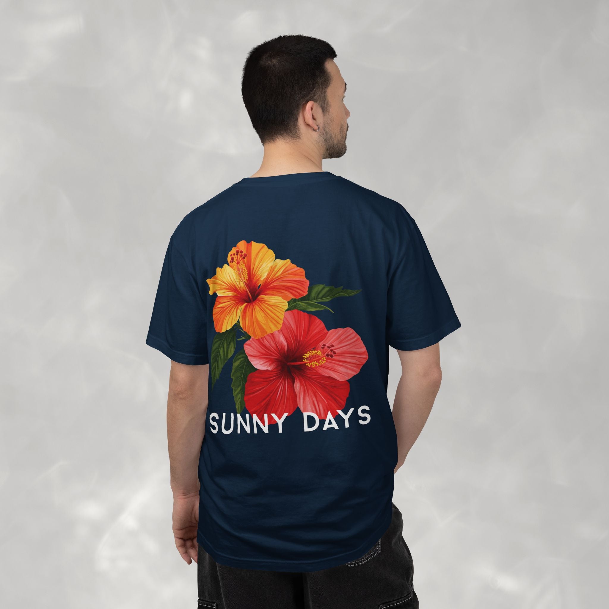 Sunny Days Hibiscus Unisex CC Tee, Summer Comfort Colors T-shirt for Men and Women