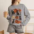 Spooky Black Cats and Jack-O-Lanterns, Gildan Unisex Heavy Blend™ Crewneck Sweatshirt