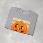 Happy Jack-O-Lantern, Striped Halloween Unisex Heavy Blend™ Crewneck Sweatshirt
