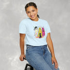 Preppy, Girly, Cute Halloween Ghosts with Cats, Comfort Colors Tee