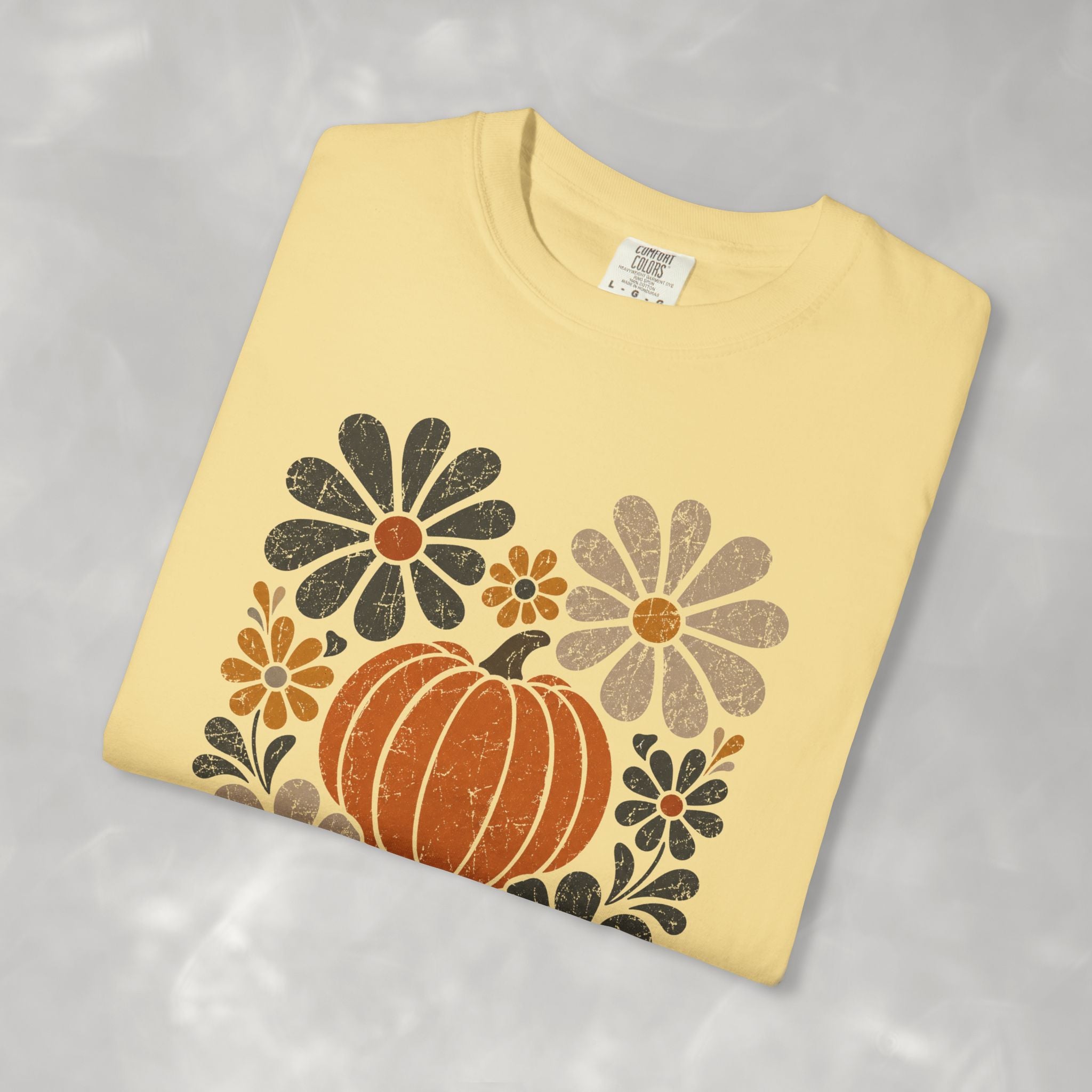 Retro Fall, Autumn Pumpkin Comfort Colors Tee