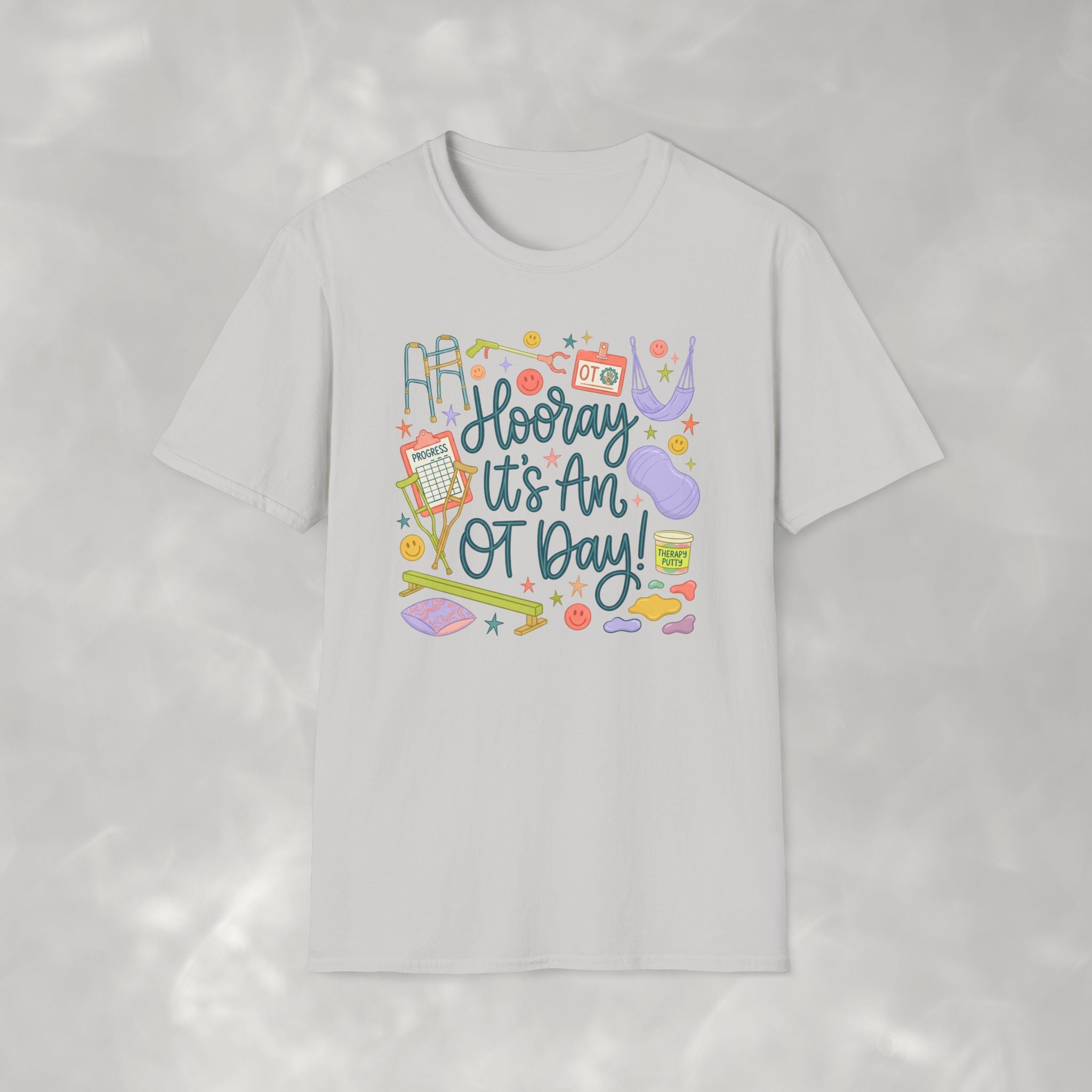 Hooray It's an OT Day, Cute, Playful, Pediatric Occupational Therapy, OTR, COTA Gildan Unisex Softstyle T-Shirt